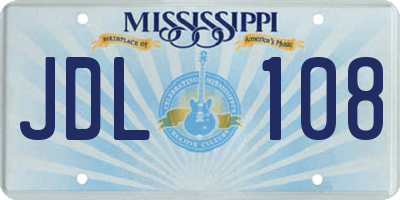 MS license plate JDL108