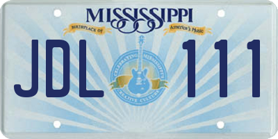 MS license plate JDL111
