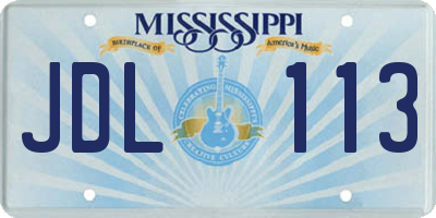 MS license plate JDL113