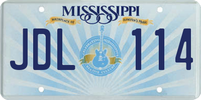 MS license plate JDL114