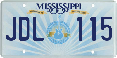 MS license plate JDL115
