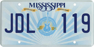 MS license plate JDL119
