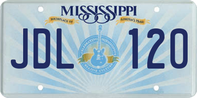 MS license plate JDL120