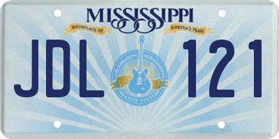 MS license plate JDL121