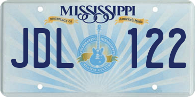 MS license plate JDL122