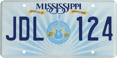 MS license plate JDL124