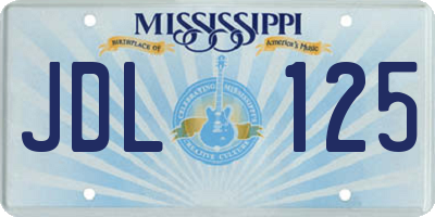 MS license plate JDL125