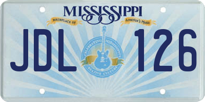 MS license plate JDL126