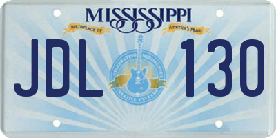 MS license plate JDL130