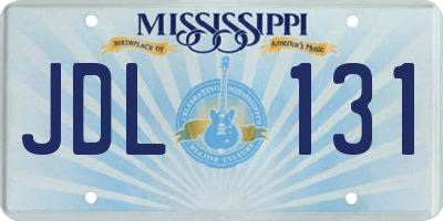 MS license plate JDL131