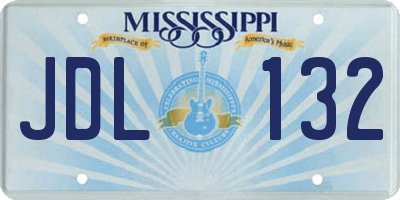 MS license plate JDL132