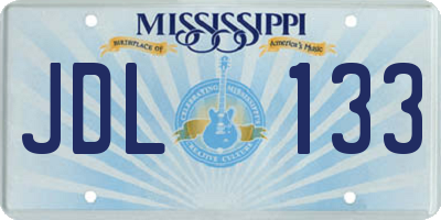 MS license plate JDL133