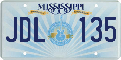MS license plate JDL135