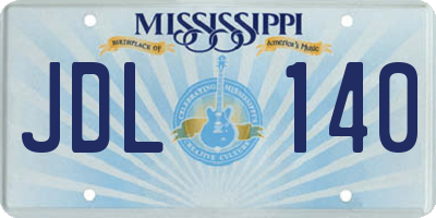 MS license plate JDL140