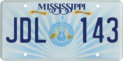 MS license plate JDL143