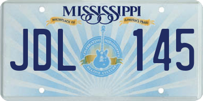 MS license plate JDL145