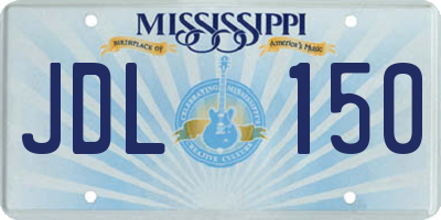 MS license plate JDL150