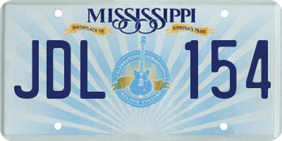 MS license plate JDL154