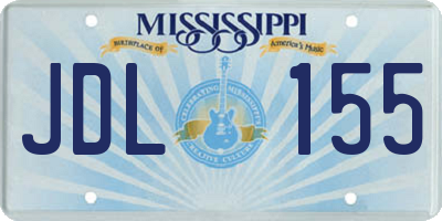 MS license plate JDL155