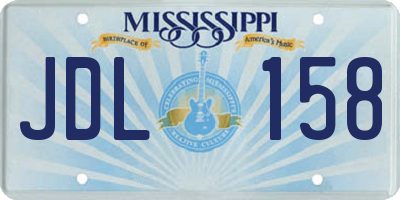 MS license plate JDL158
