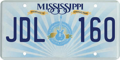 MS license plate JDL160