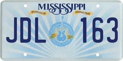 MS license plate JDL163