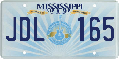 MS license plate JDL165