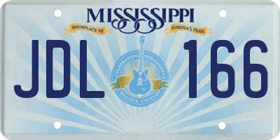 MS license plate JDL166