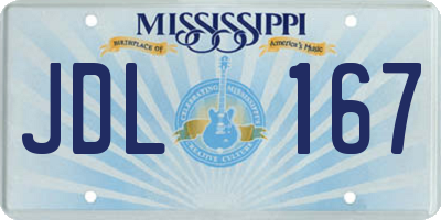MS license plate JDL167