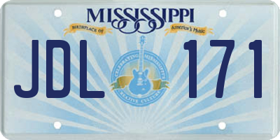 MS license plate JDL171