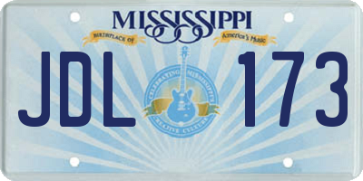 MS license plate JDL173