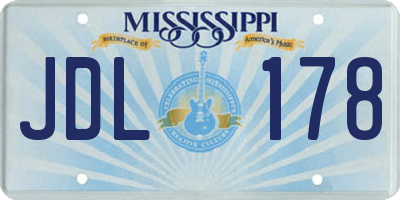 MS license plate JDL178