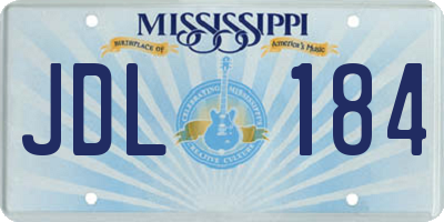 MS license plate JDL184