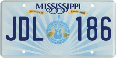 MS license plate JDL186