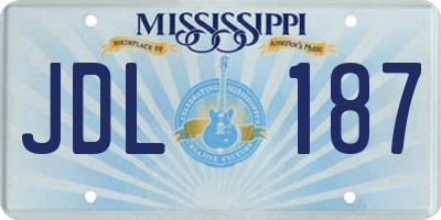 MS license plate JDL187