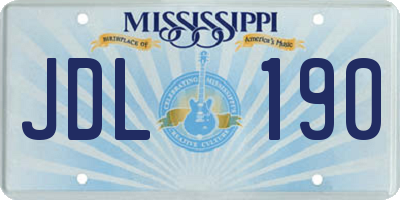 MS license plate JDL190