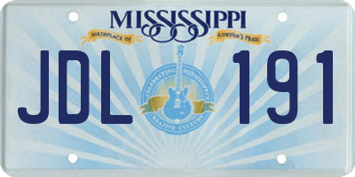MS license plate JDL191