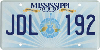 MS license plate JDL192