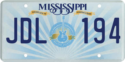 MS license plate JDL194