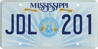 MS license plate JDL201