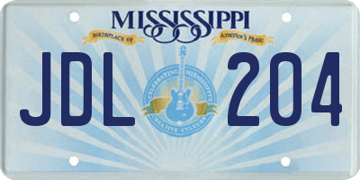 MS license plate JDL204