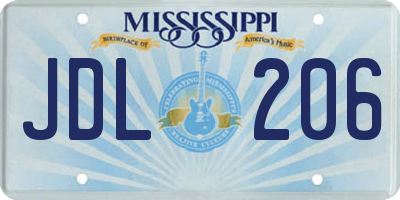 MS license plate JDL206