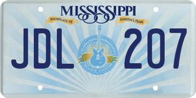MS license plate JDL207