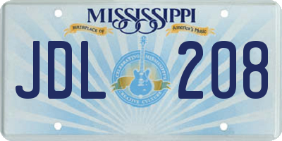 MS license plate JDL208