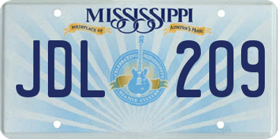 MS license plate JDL209