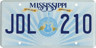 MS license plate JDL210