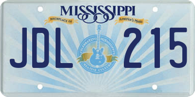 MS license plate JDL215
