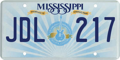 MS license plate JDL217
