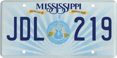 MS license plate JDL219