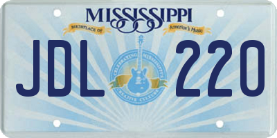 MS license plate JDL220